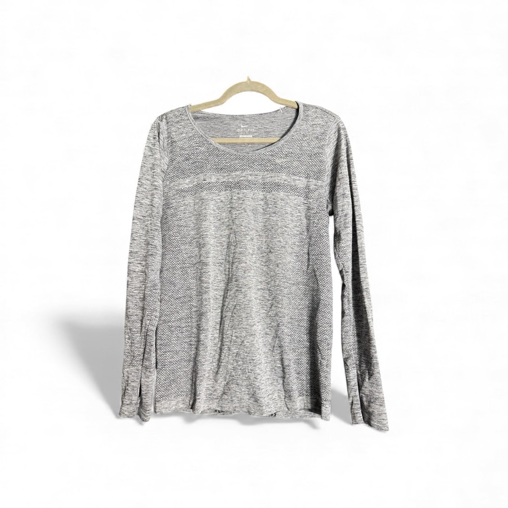 Nike Dri-FIT Heathered Gray Top Large